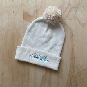 Source Unknown Cream Kids Beanie with Pom-Pom
